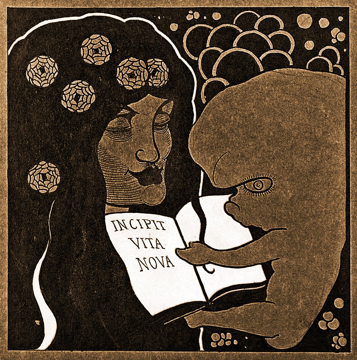 Incipit Vita Nova: Tutaj zaczyna się nowe życie, 1893 autorstwa Aubrey Beardsley