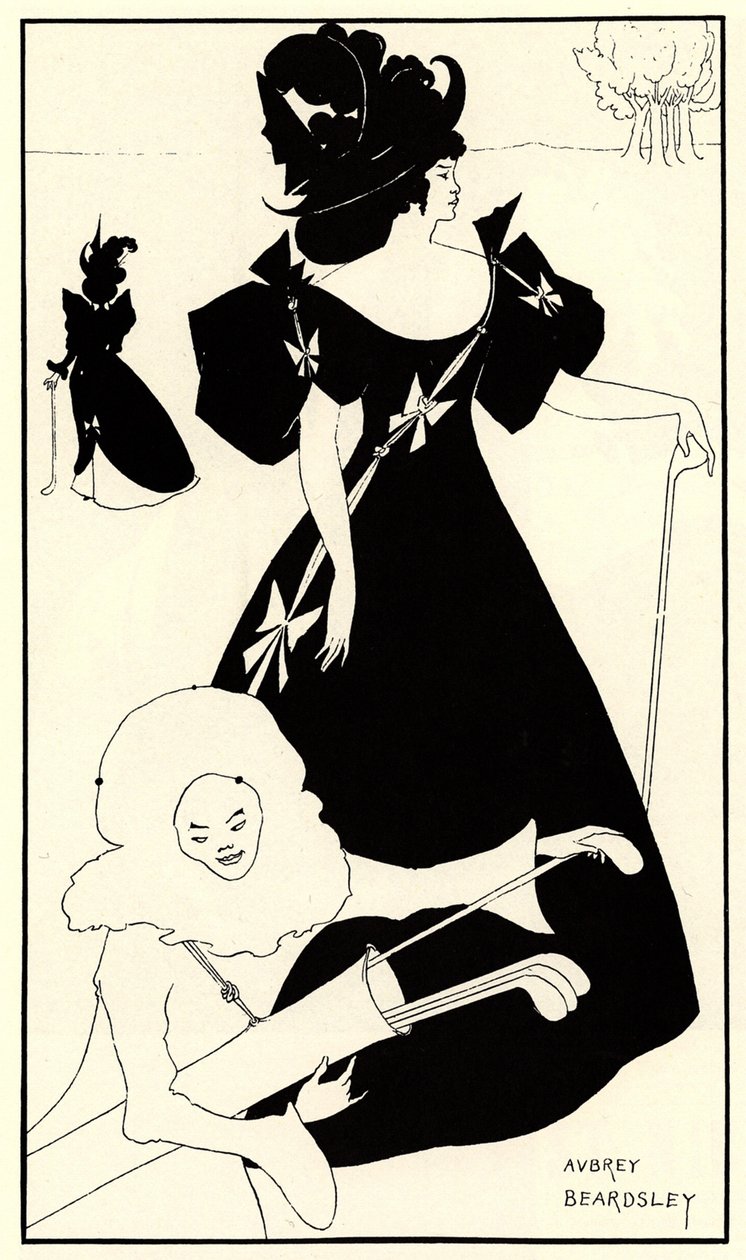 Karta zaproszenia na otwarcie klubu golfowego, 1894 autorstwa Aubrey Beardsley