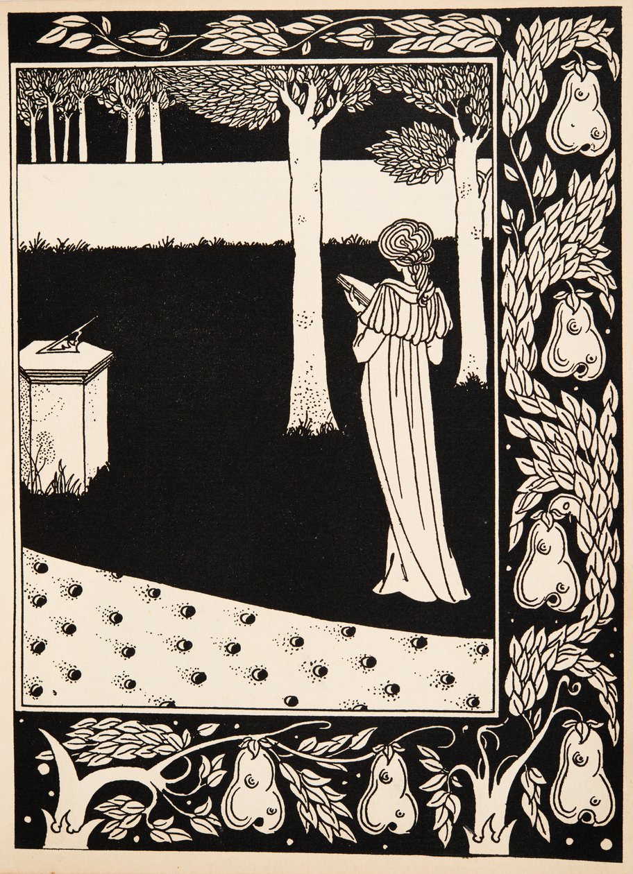 La Beale Isoud w Joyous Gard autorstwa Aubrey Beardsley