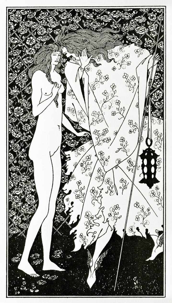 Tajemniczy ogród różany, ok. 1894 r. autorstwa Aubrey Beardsley