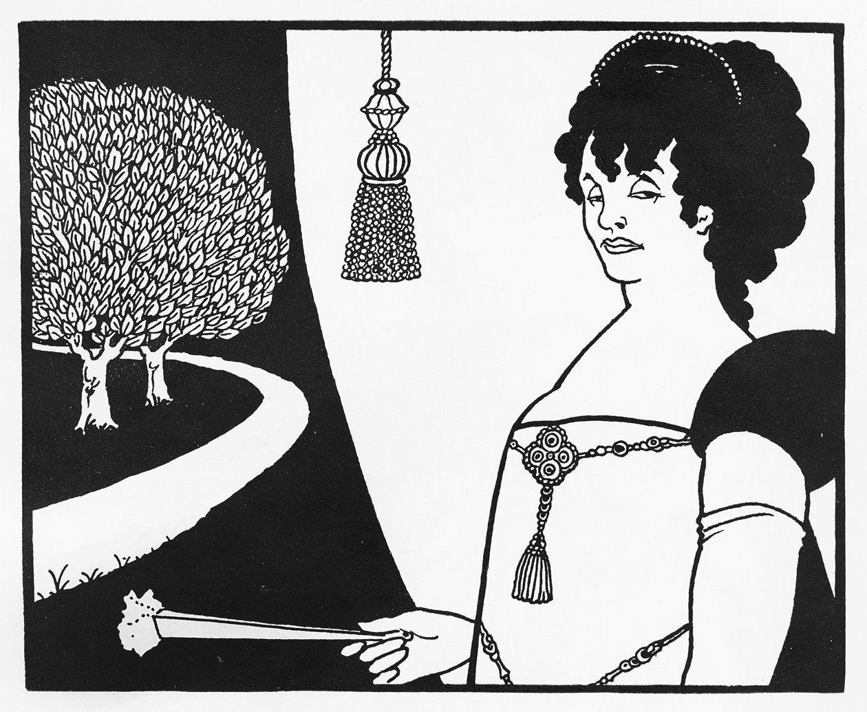 Madame Rejane, ilustracja z „Żółtej księgi”, 1893-94 autorstwa Aubrey Beardsley
