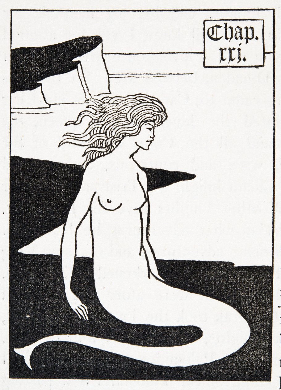 Mermaid. Nagłówek rozdziału autorstwa Aubrey Beardsley