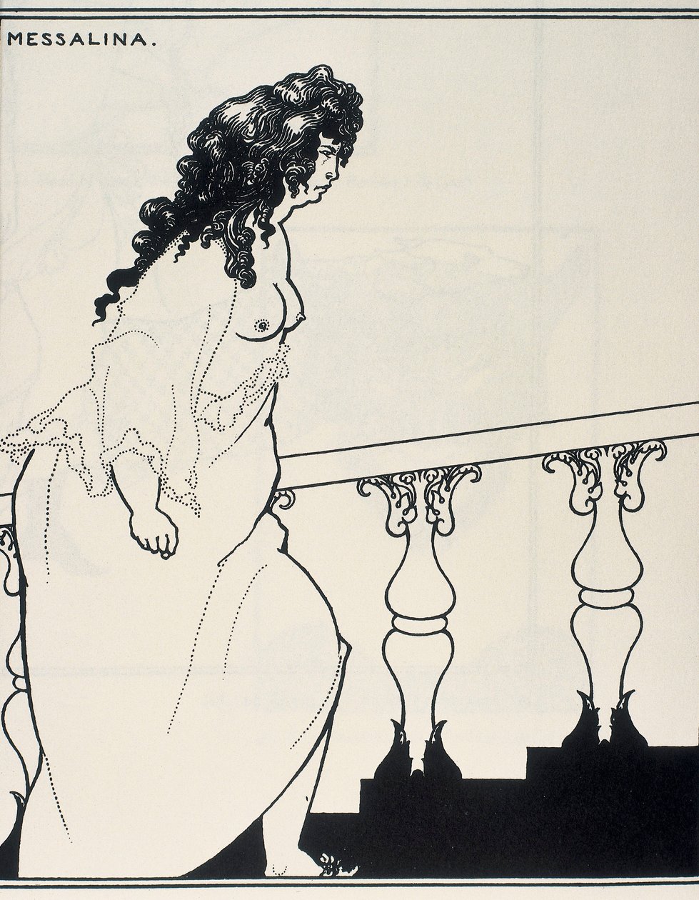 Messalina wychodząca z wanny autorstwa Aubrey Beardsley