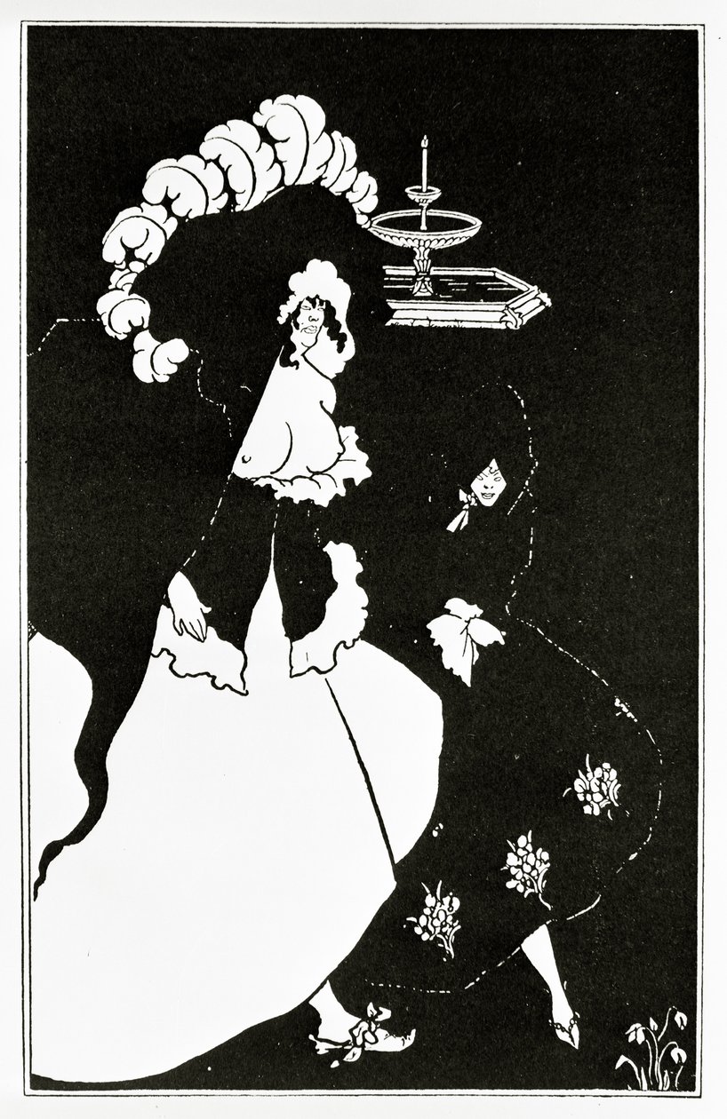 Messalina i towarzysz powracający z burdelu, ok. 1894 r. autorstwa Aubrey Beardsley