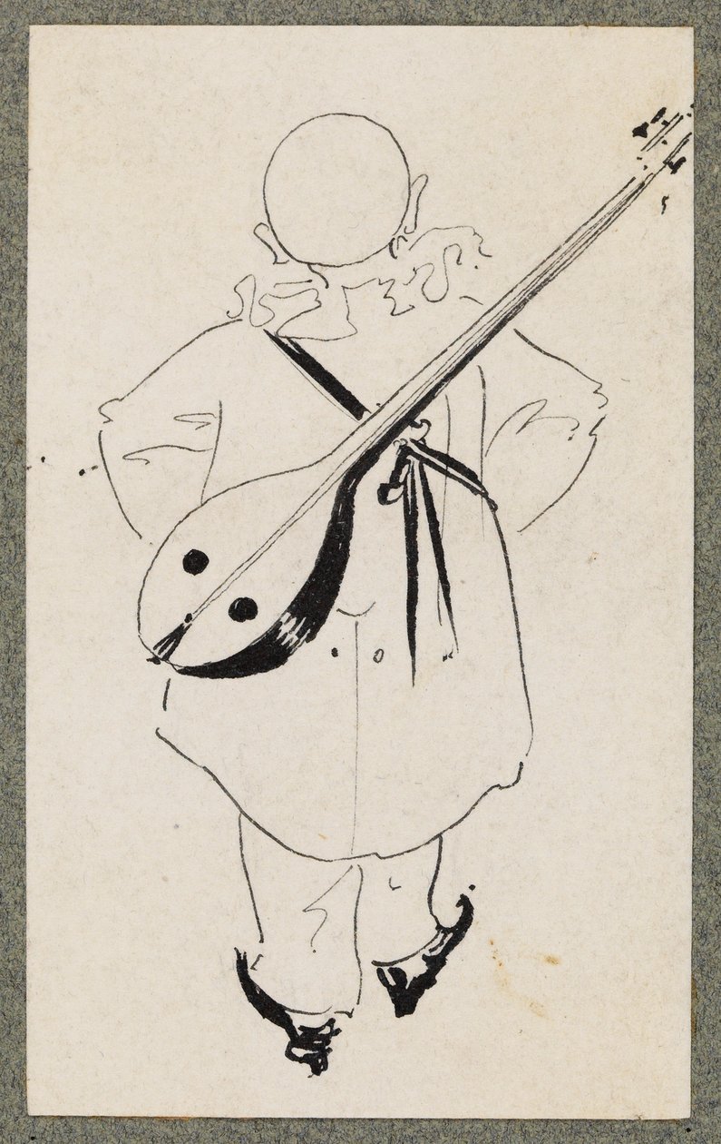 Pierrot z mandoliną, 1894 autorstwa Aubrey Beardsley