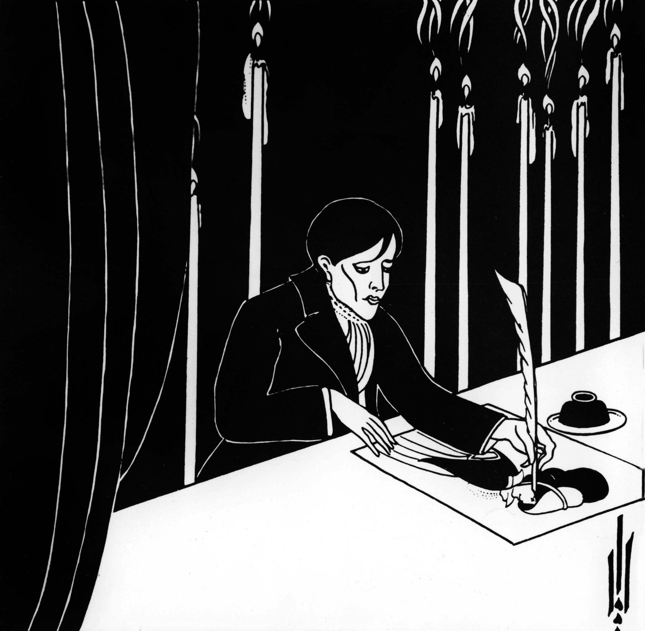 Autoportret – Aubrey Vincent Beardsley (1872-1898) angielski ilustrator i pisarz autorstwa Aubrey Beardsley