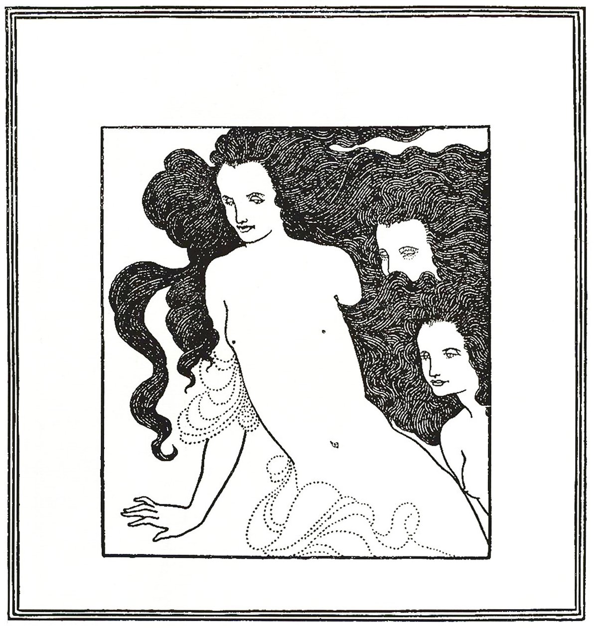 Komedia Złota Renu, strona tytułowa 1872 autorstwa Aubrey Beardsley