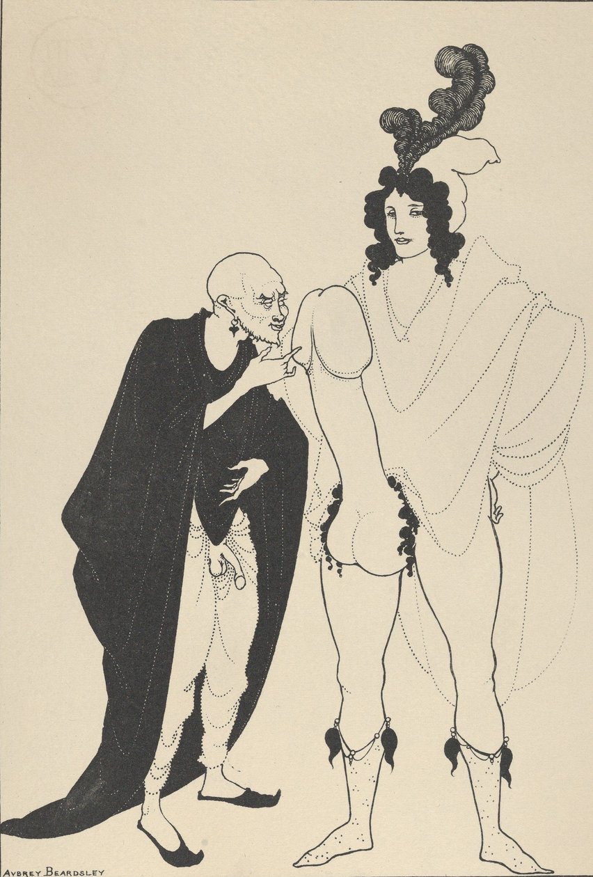 Egzamin herolda, do Lizystraty Arystofanesa, ca. 1926. autorstwa Aubrey Beardsley