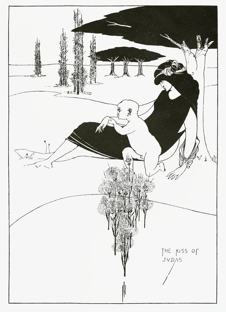 Pocałunek Judasza, 1893 autorstwa Aubrey Beardsley