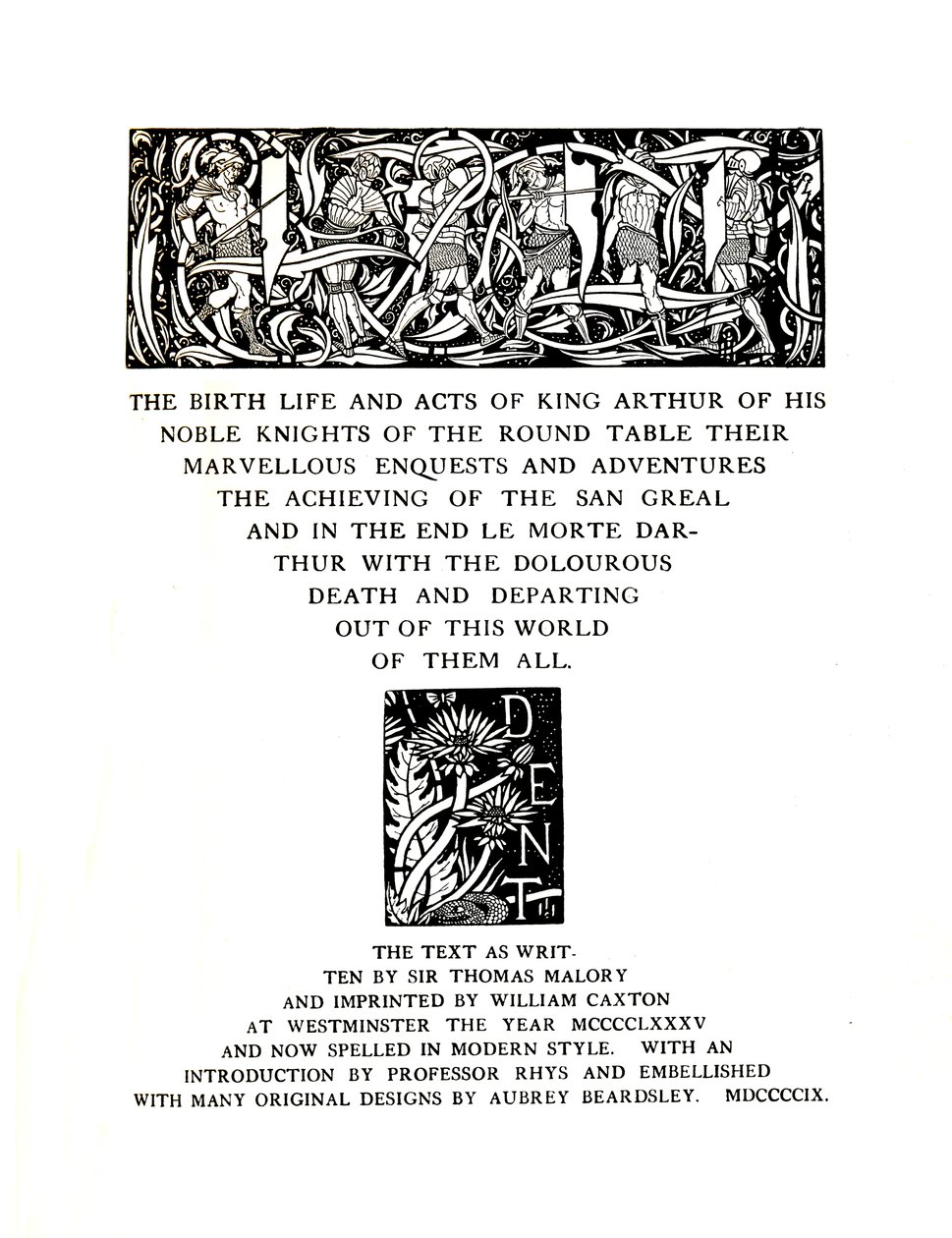 Strona tytułowa zaprojektowana przez Aubrey Beardsley dla panów J.M. Dent and Sons Ltd, 1909, 1914. autorstwa Aubrey Beardsley