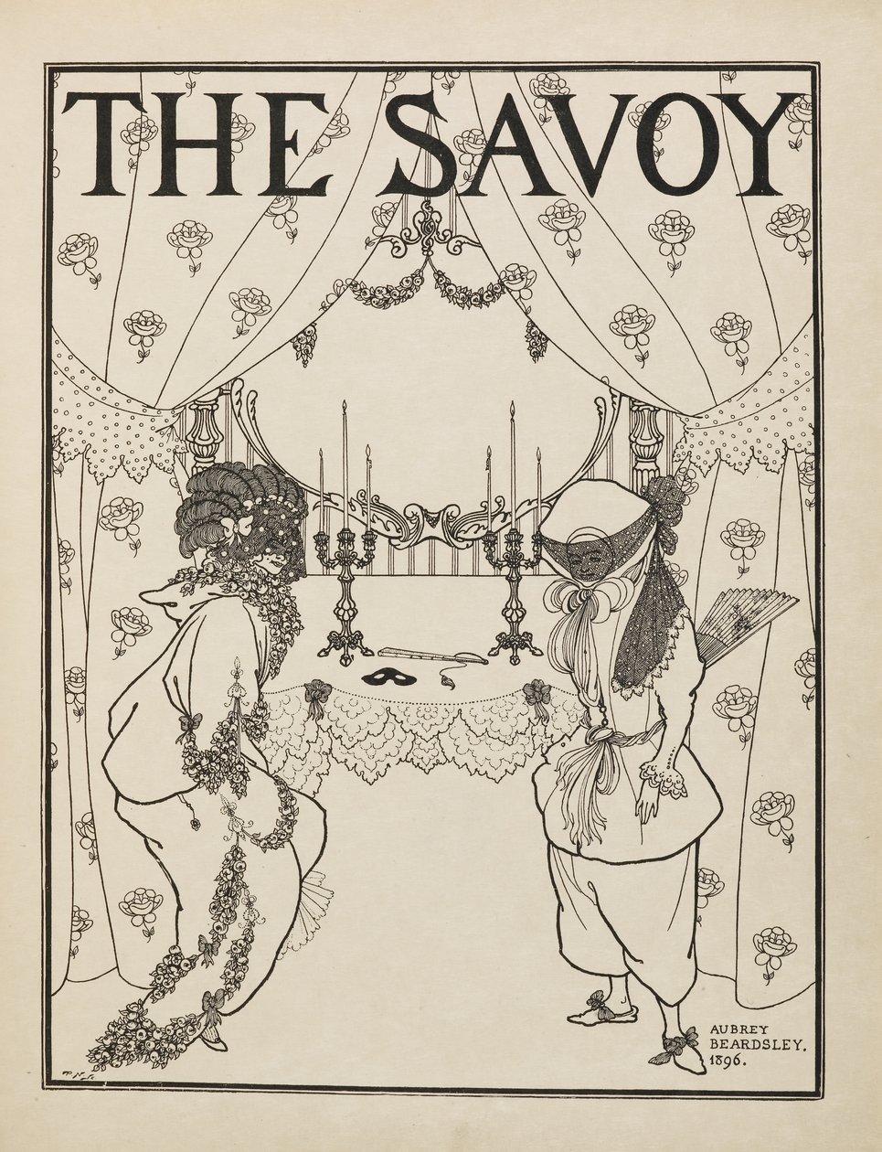 Strona tytułowa nr 1 „Savoy” z księgi pięćdziesięciu rysunków autorstwa Aubrey Beardsley