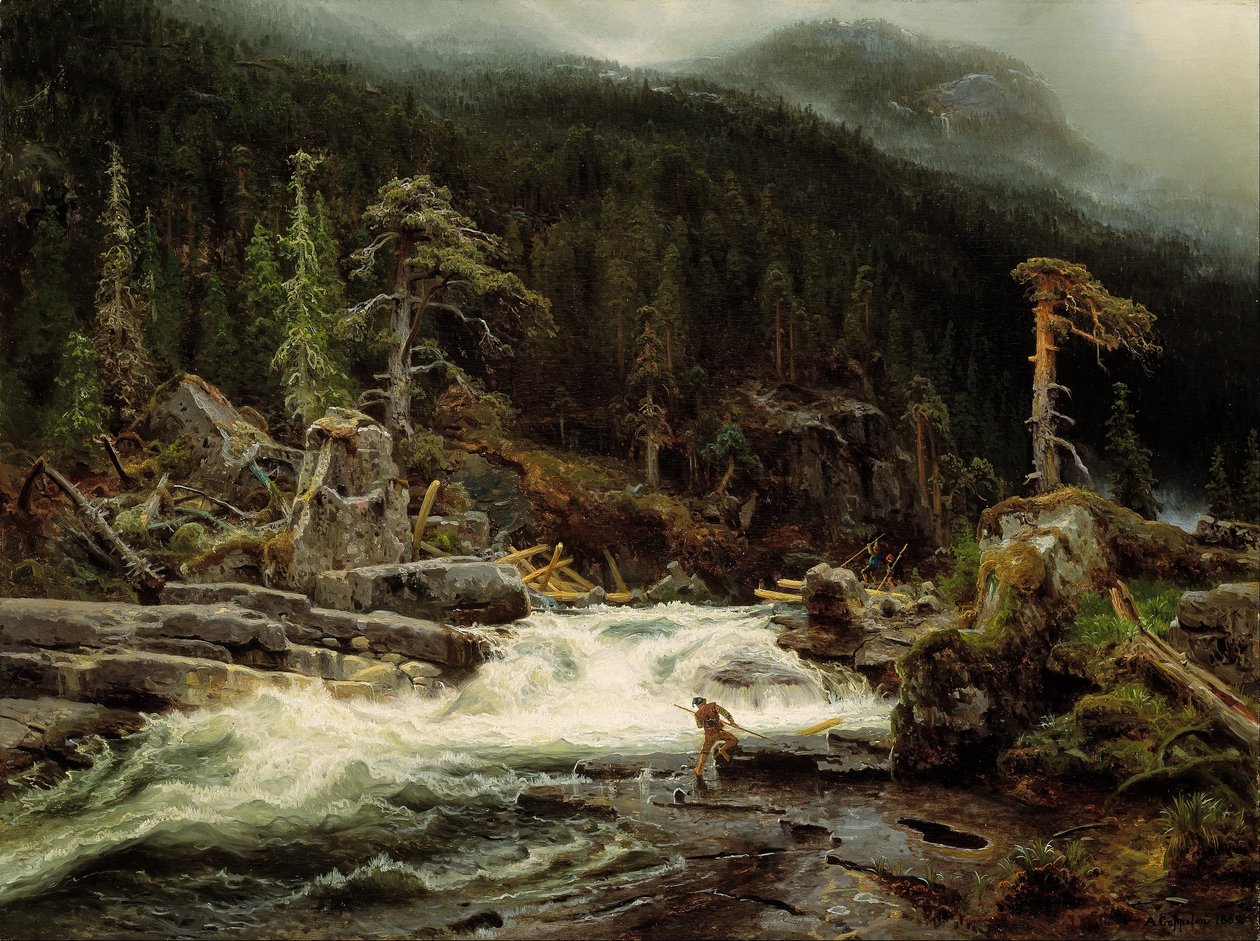 Wodospad w Telemarku autorstwa August Cappelen