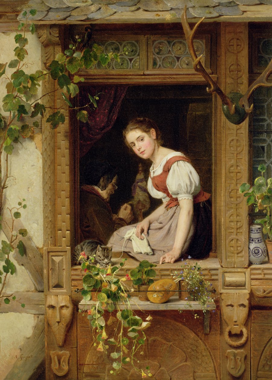 Marzę na parapecie autorstwa August Friedrich Siegert