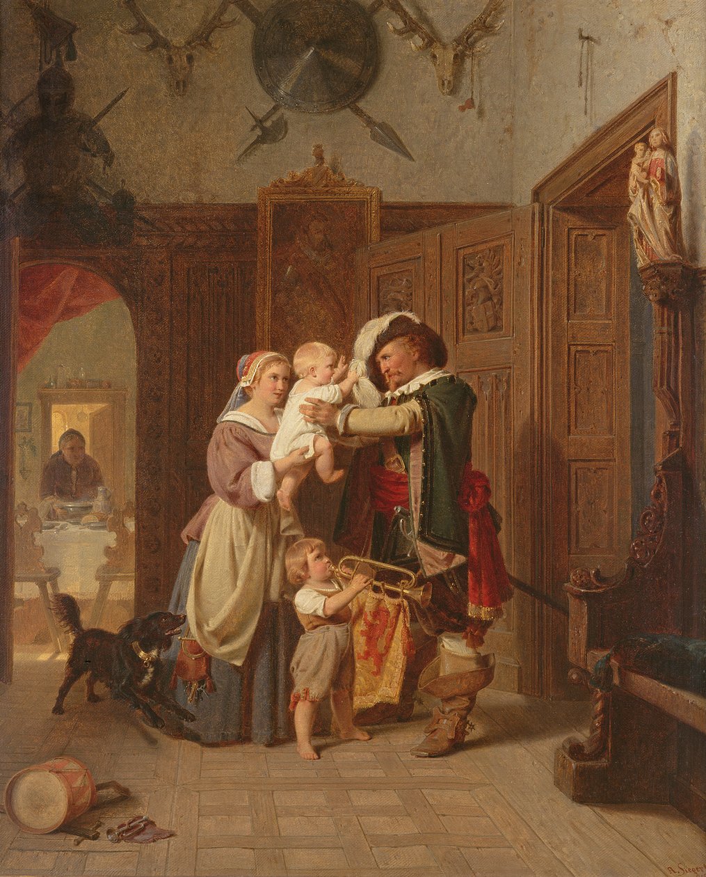 Powrót kawalera, 1855 autorstwa August Friedrich Siegert