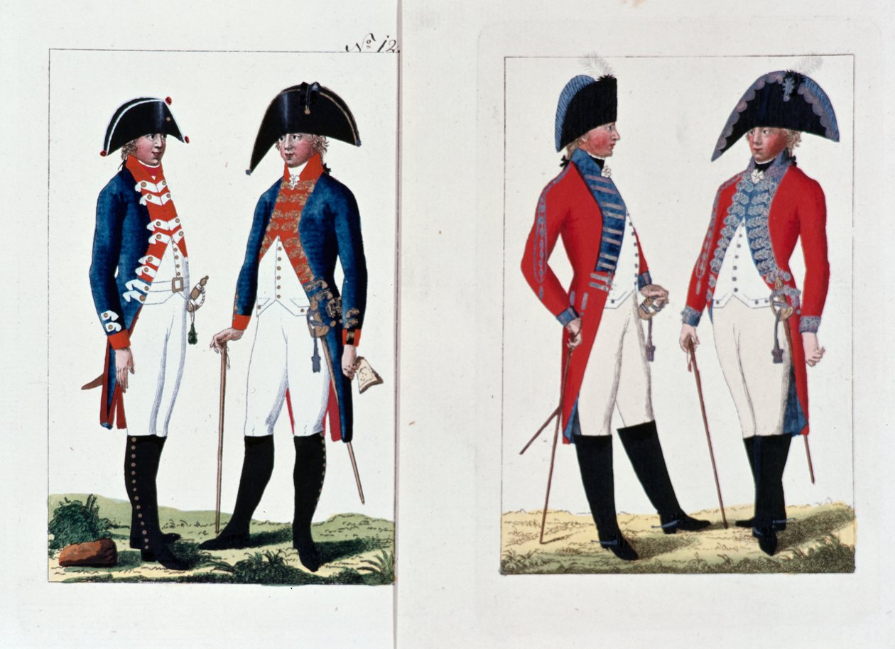 Muszkieterowie i oficerowie, 1800 autorstwa August Leopold Ramm