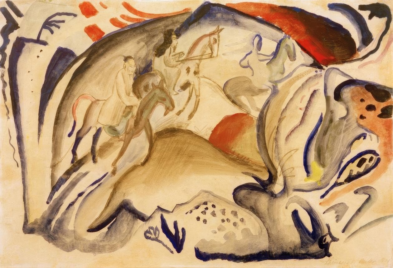 Chińscy jeźdźcy autorstwa August Macke
