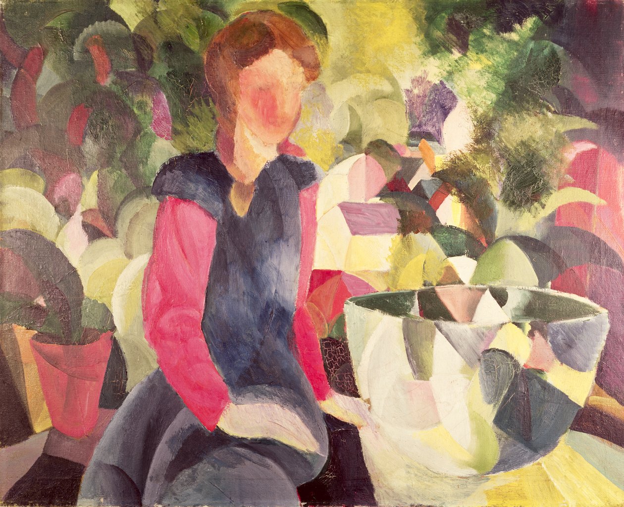 Dziewczyna z miską na ryby, XX wiek autorstwa August Macke