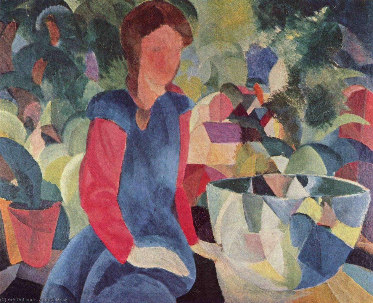 Dziewczyna z miską na ryby autorstwa August Macke