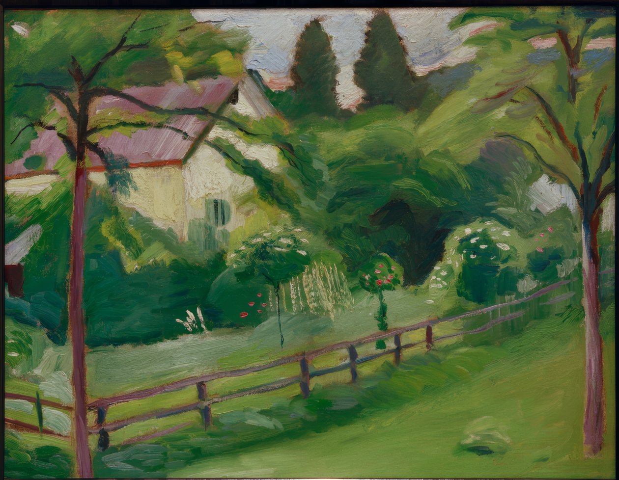 Wiejski dom z ogrodem autorstwa August Macke