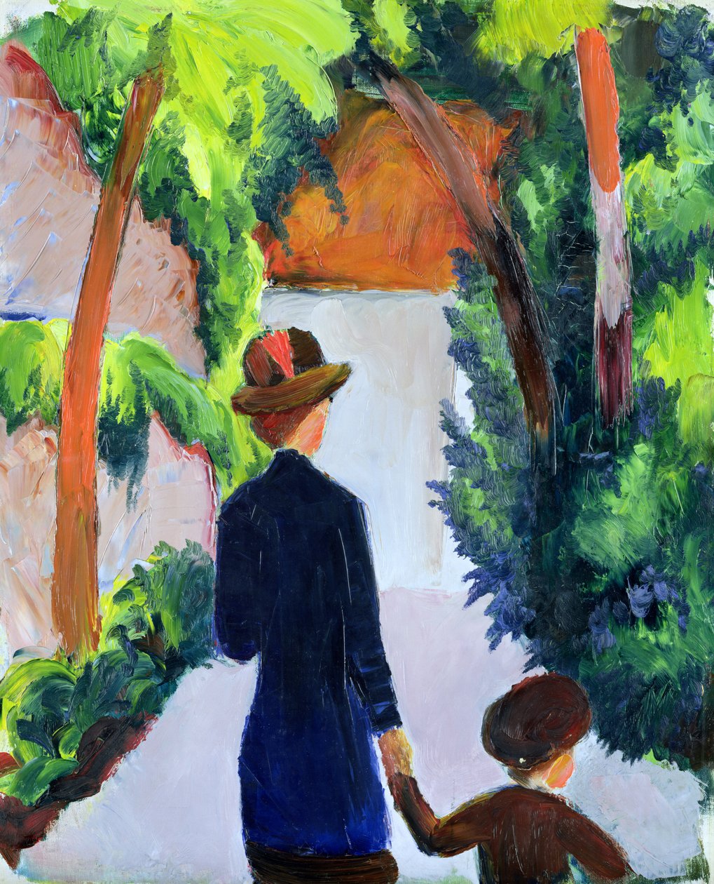 Matka i dziecko w parku, 1914 autorstwa August Macke