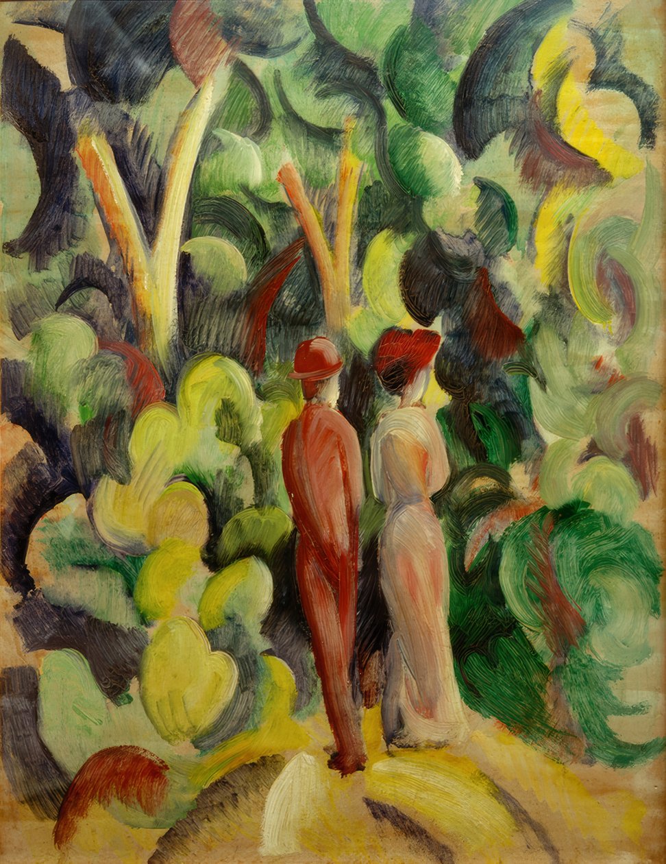 Para na leśnej ścieżce autorstwa August Macke