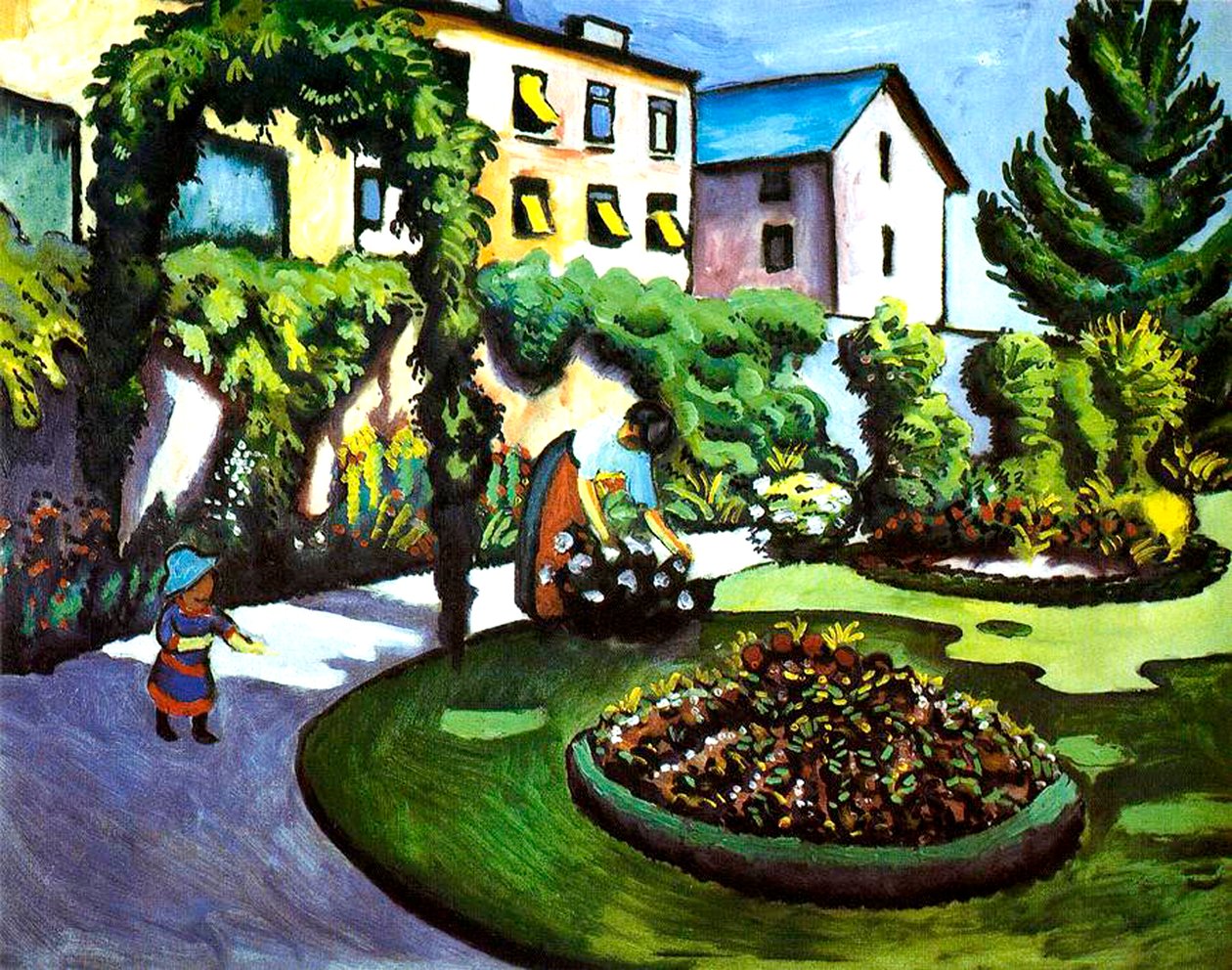 Ogród Artysty w Bonn, Niemcy, 1911 autorstwa August Macke