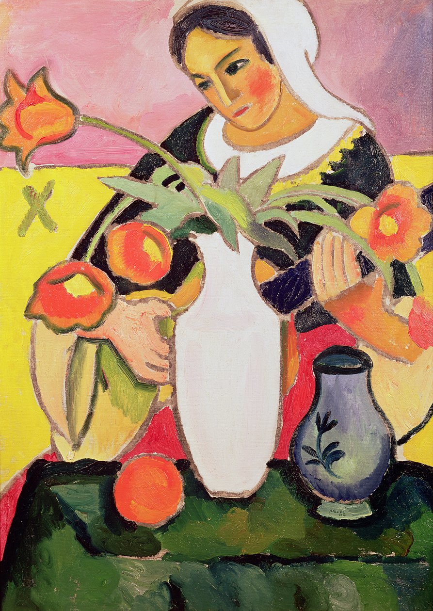 Lutniarz, 1910 autorstwa August Macke