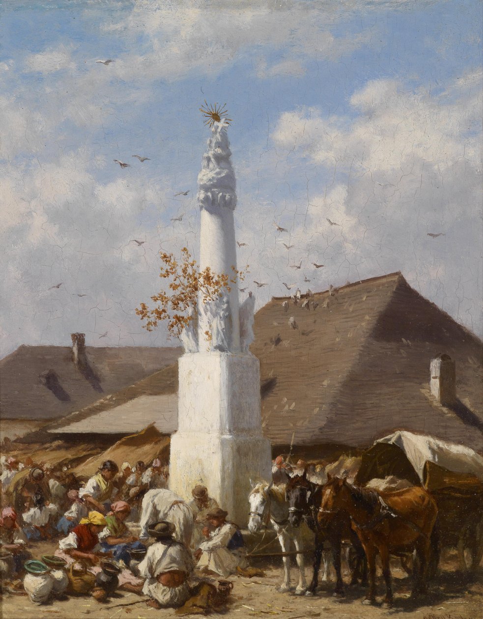 Geschirrmarkt w Szolnok autorstwa August von Pettenkofen