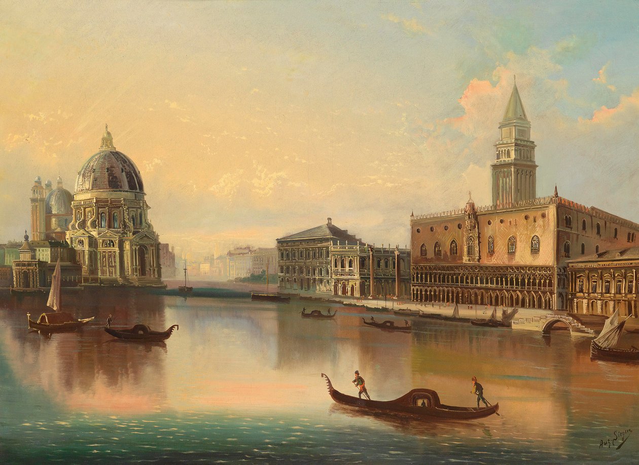 Motyw z Wenecji z widokiem na Santa Maria della Salute autorstwa August von Siegen
