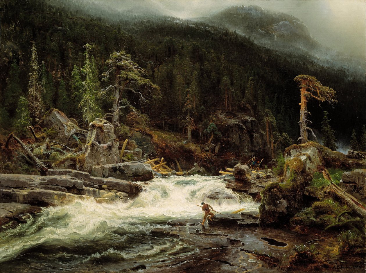 Wodospad w Telemarku autorstwa August Cappelen