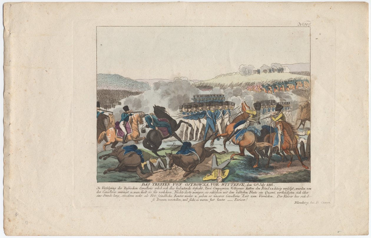 Spotkanie Ostrovna koło Witebska 25 lipca 1812 r. autorstwa August Friedrich Andreas Campe