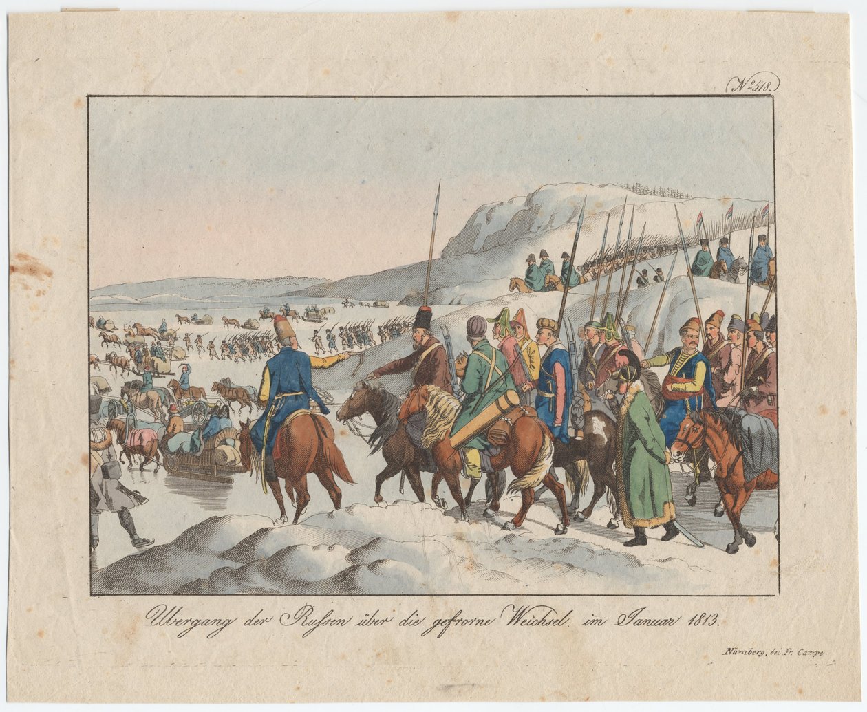Armia rosyjska przekracza Wisłę w styczniu 1813 r., ok. godz. 1815 autorstwa August Friedrich Andreas Campe