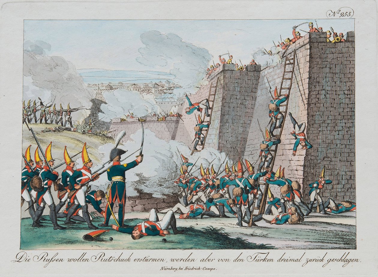 Oblężenie twierdzy Rutchuk, c. 1830 autorstwa August Friedrich Andreas Campe