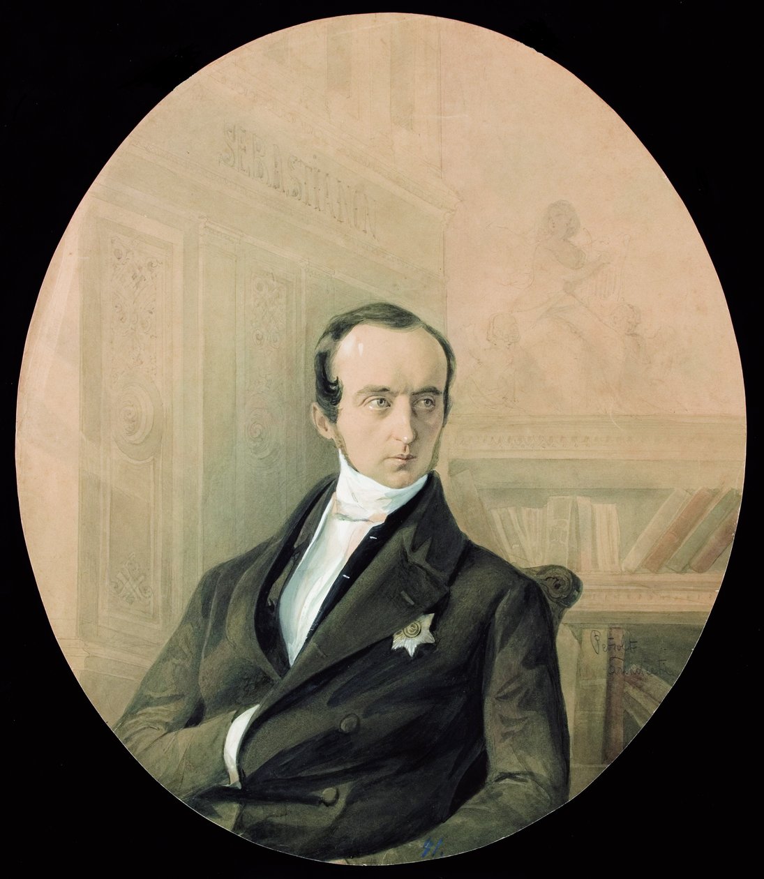 Portret księcia Władimira Fiodorowicza Odojewskiego 1803-1869, koniec lat 40. XIX wieku. autorstwa August Friedrichovich Petzold