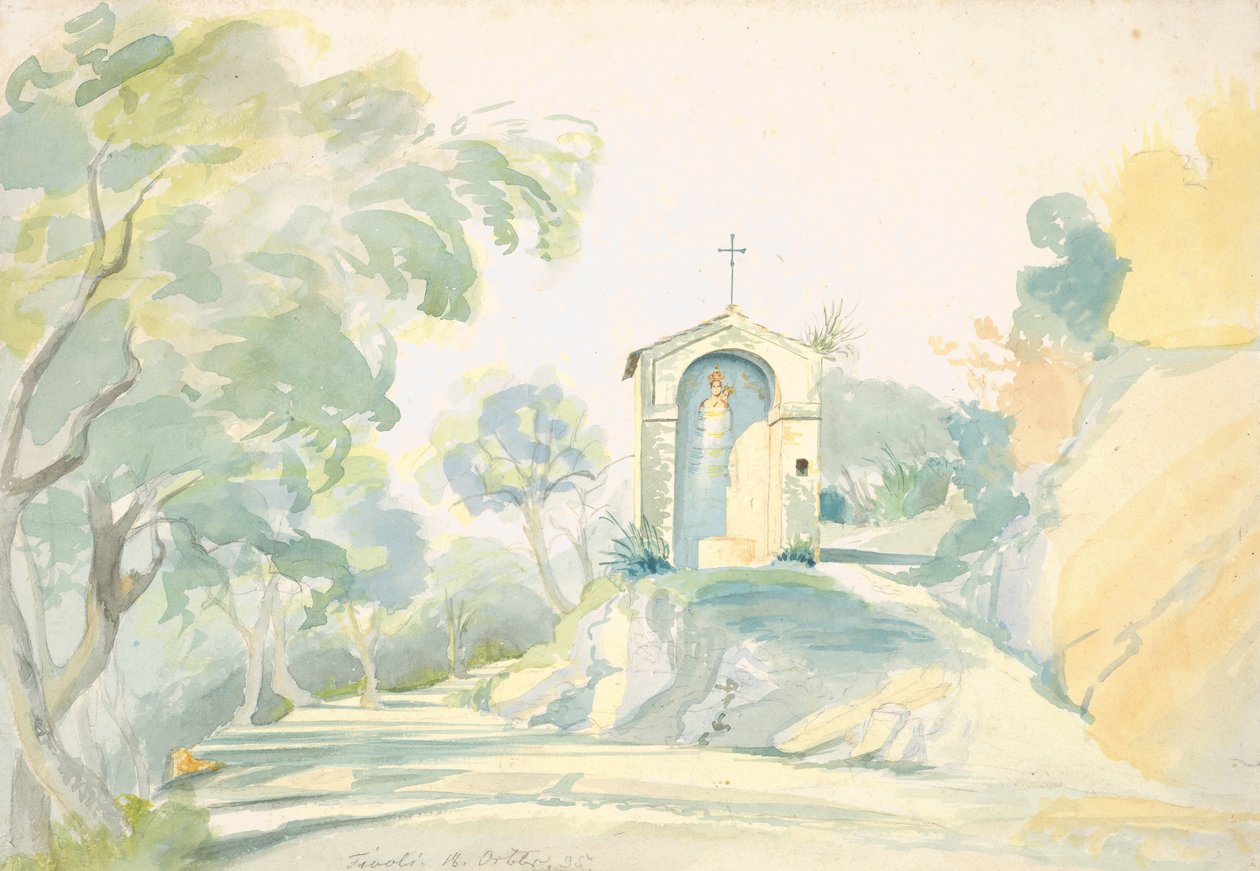 Kaplica przydrożna w pobliżu Tivoli, 1835. autorstwa August Georg Friedrich Lucas