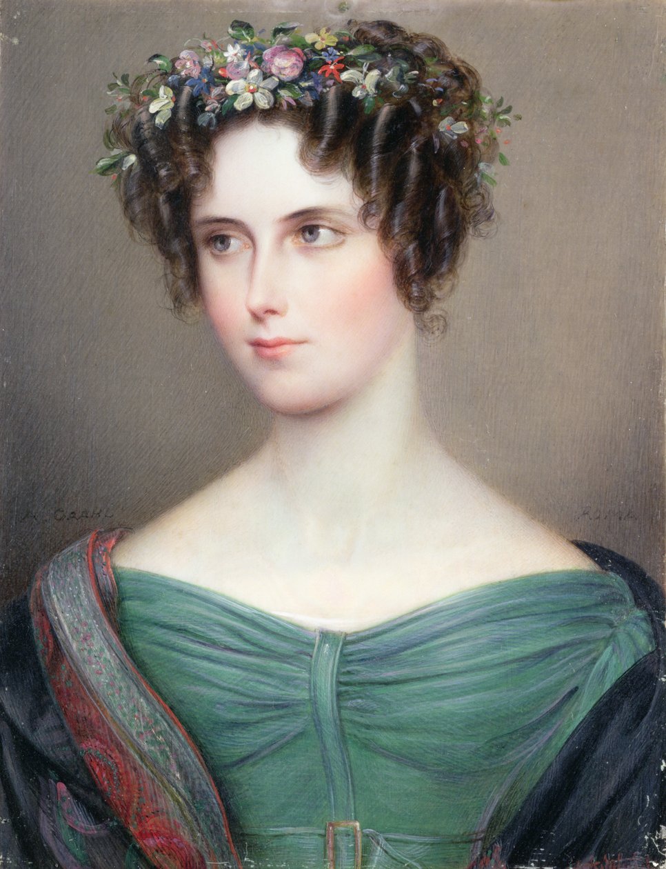 Portret damy, prawdopodobnie Hon. C. Barringtona autorstwa August Grahl