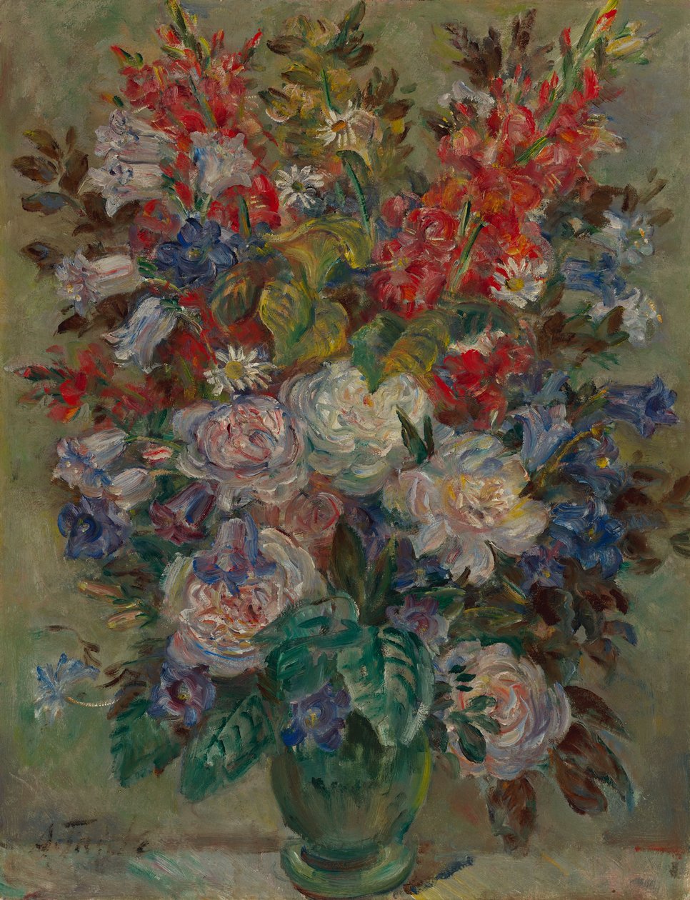 Martwa natura kwiatowa (olej na płótnie) autorstwa August Hermann Fricke