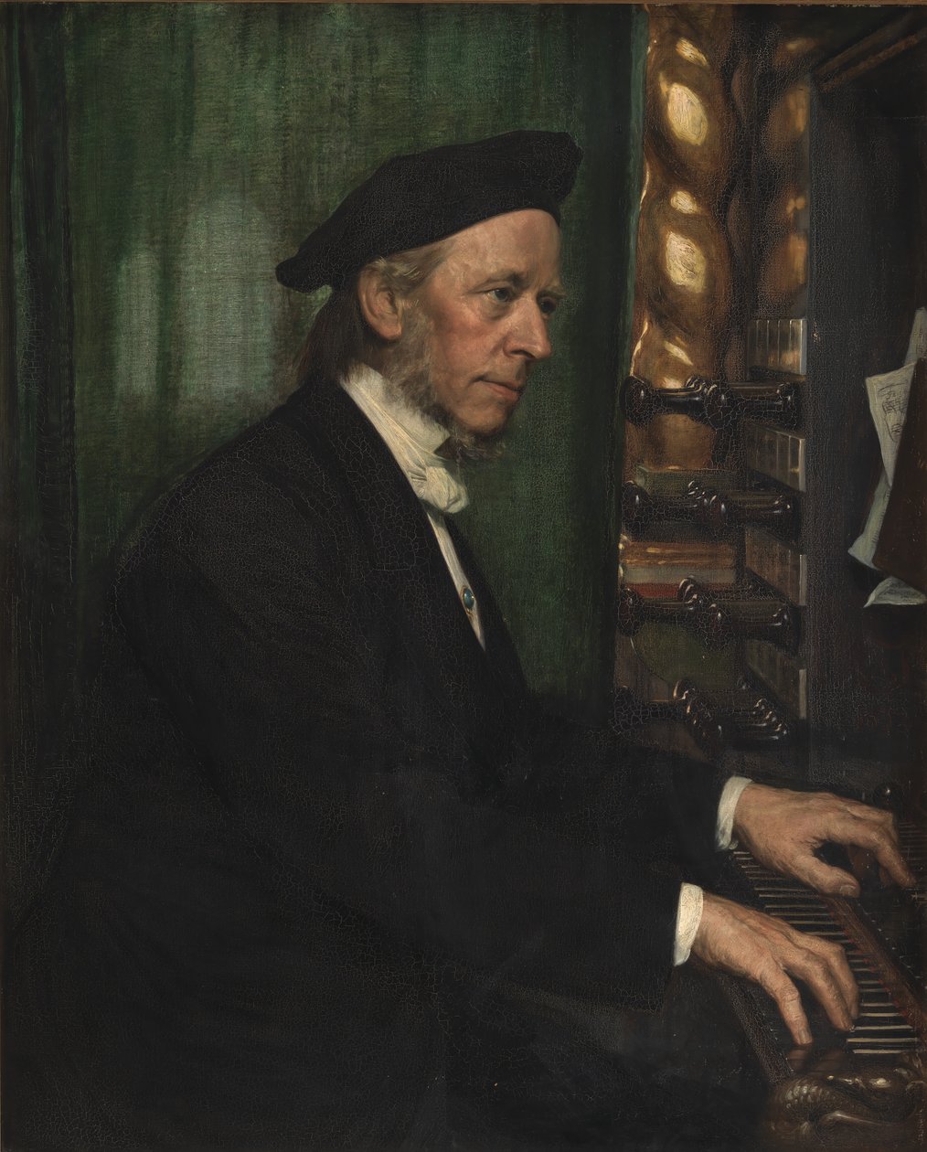 Organista dworski w Roskilde, prof. Hans Matthison-Hansen, teść artysty autorstwa August Jerndorff