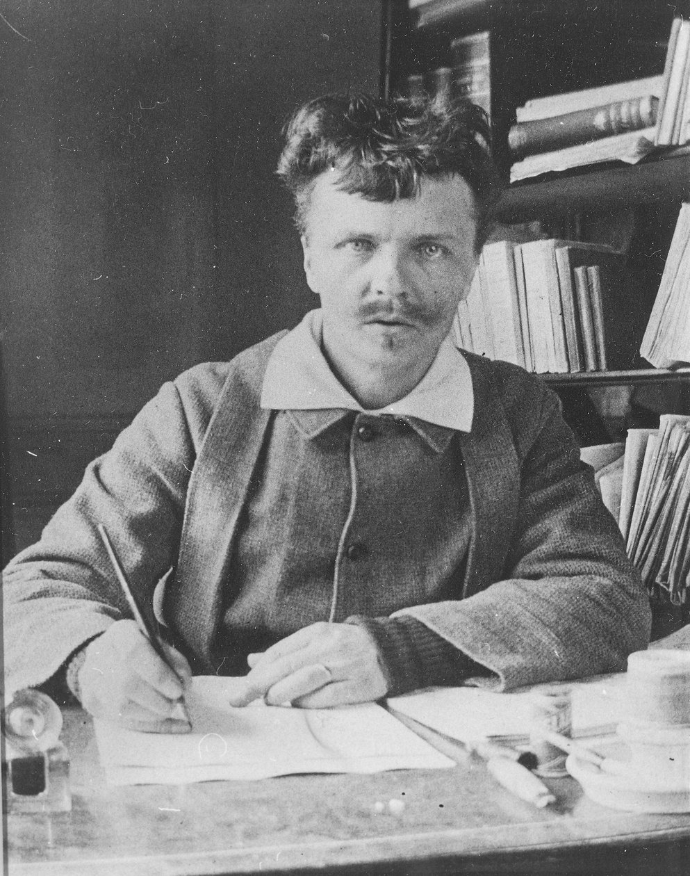 Autoportret w swoim gabinecie w Gersau autorstwa August Johan Strindberg