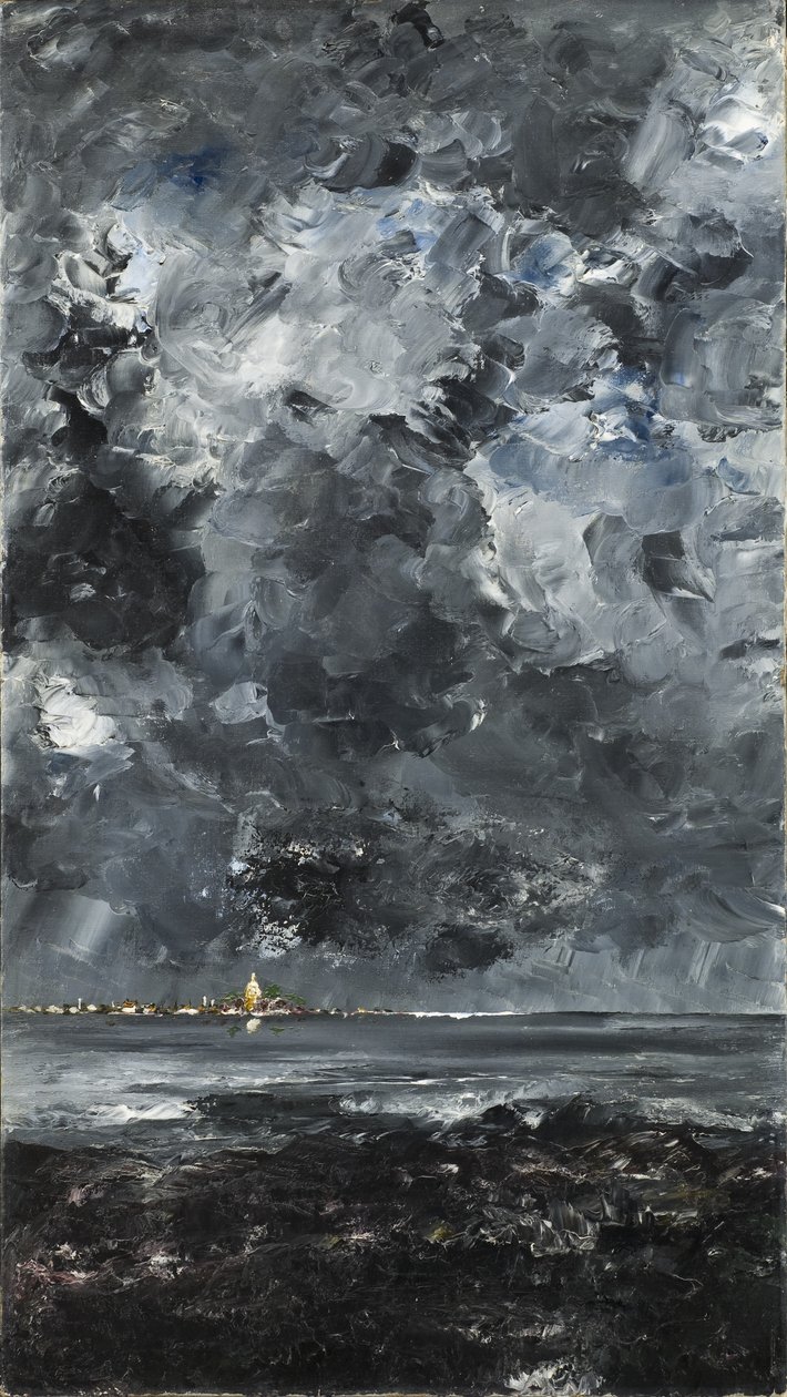 Miasto (olej na płótnie) autorstwa August Johan Strindberg
