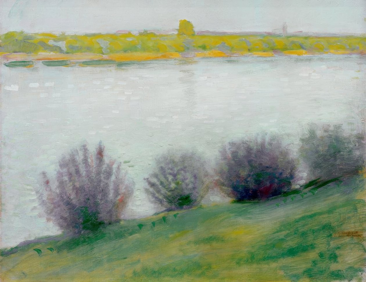 Nad Renem w pobliżu Hersel autorstwa August Macke