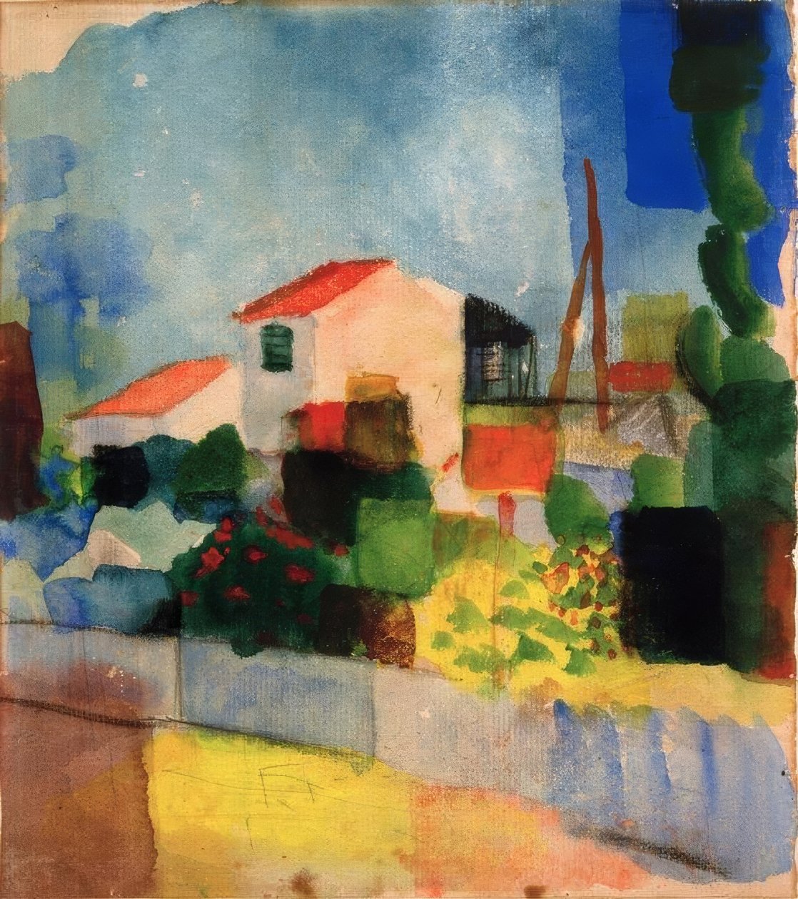 Jasny dom (wersja I) autorstwa August Macke