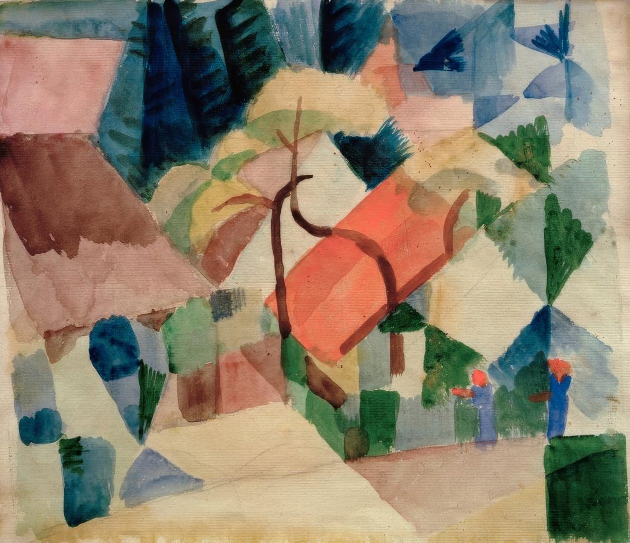 Wiejskie domy w ogrodach autorstwa August Macke