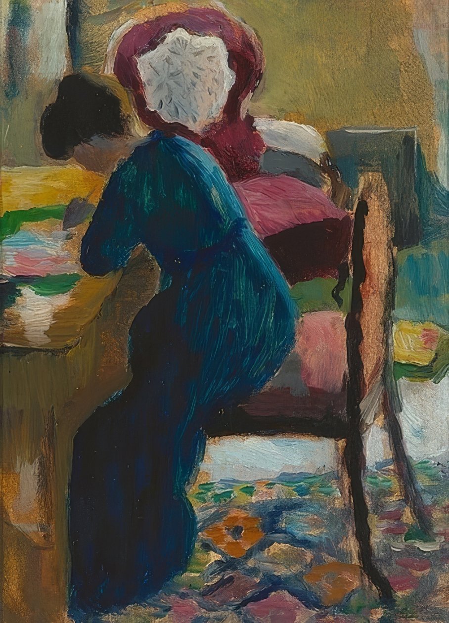 Elisabeth przy biurku. 1909/10 autorstwa August Macke