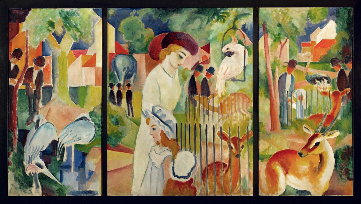 Duży ogród zoologiczny ... (olej na płótnie) autorstwa August Macke