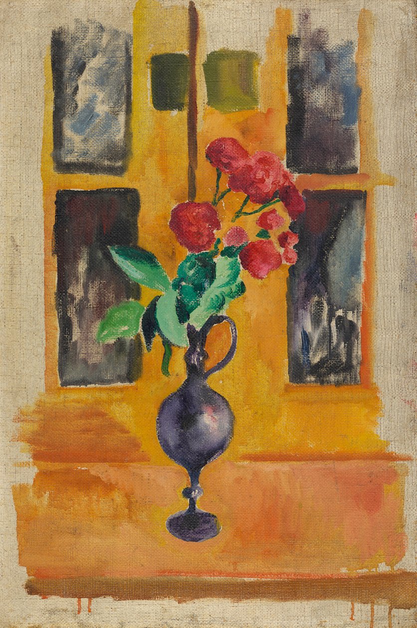 Japońskie róże w niebieskim szkle autorstwa August Macke