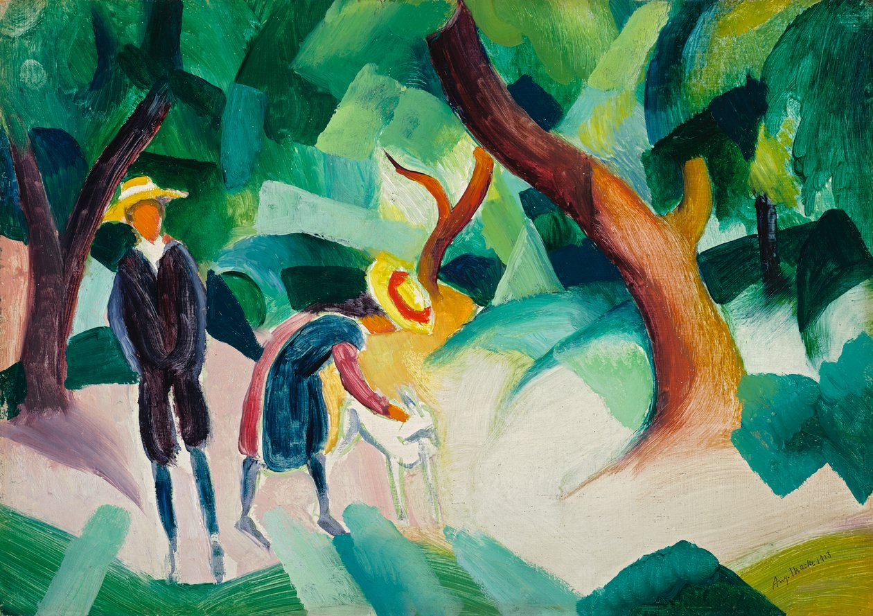 dzieciaki z kozą autorstwa August Macke