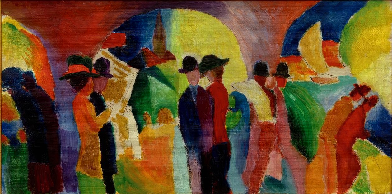 Kolumnada z żaglówką I. autorstwa August Macke