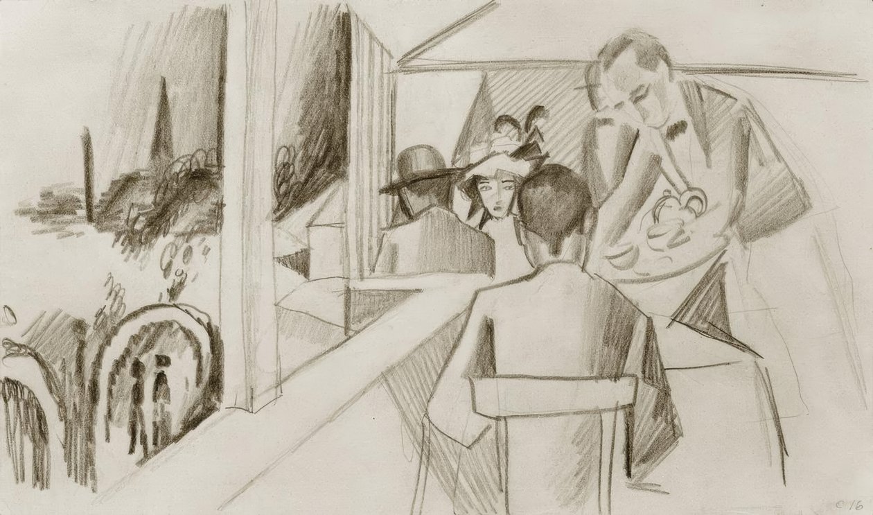 Kawiarnia sterowca autorstwa August Macke