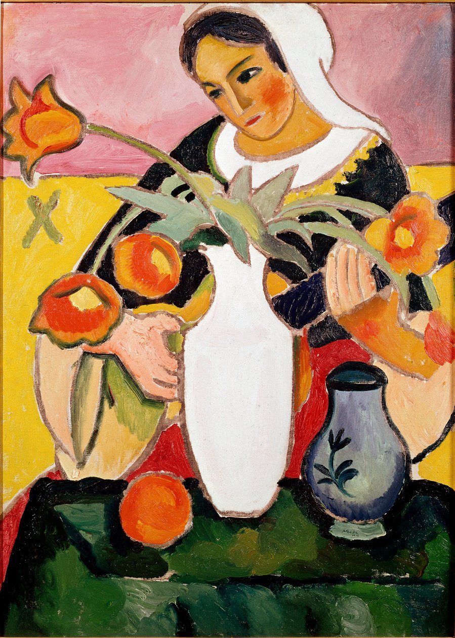 Lutniarz Obraz August Macke (1887-1914) 1910 Paryż, galeria sztuki współczesnej autorstwa August Macke
